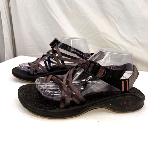Chaco Sandals Women's 10 Sport Gray Toe Loop Strappy Hiking Water Shoes - Picture 2 of 6